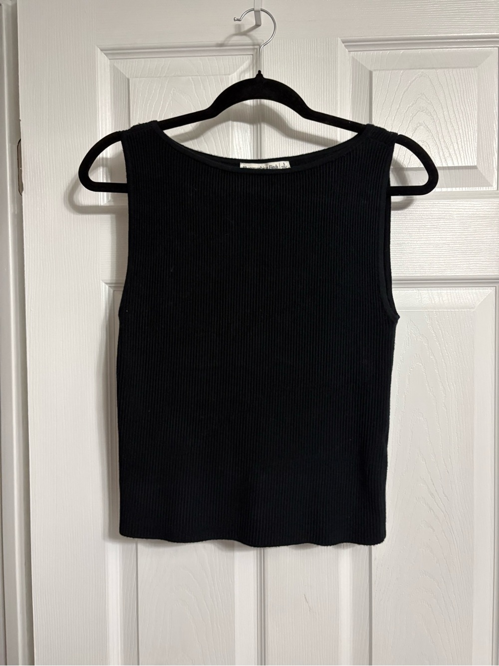 Abercrombie & Fitch Black Ribbed Tank Top- High Neck